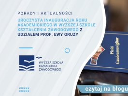 uroczysta inauguracja roku akademickiego wyższej szkoły kształcenia zawodowego z udziałem prof ewy gruzy
