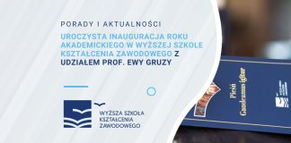 uroczysta inauguracja roku akademickiego wyższej szkoły kształcenia zawodowego z udziałem prof ewy gruzy