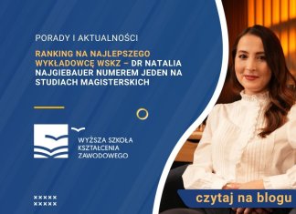 dr Natalia Najgiebauer numerem jeden na studiach magisterskich