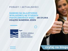 dr Sylwia Książek numerem jeden na studiach podyplomowych