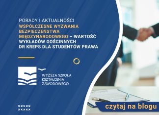 Współczesne wyzwania bezpieczeństwa międzynarodowego – wartość wykładów gościnnych dr Kreps dla studentów prawa