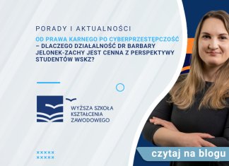 Od prawa karnego po cyberprzestępczość – dlaczego działalność dr Barbary Jelonek-Zachy jest cenna z perspektywy studentów WSKZ? Od prawa karnego po cyberprzestępczość – dlaczego działalność dr Barbary Jelonek-Zachy jest cenna z perspektywy studentów WSKZ?