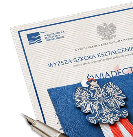 Świadectwo ukończenia studiów - Wyższa Szkoła Kształcenia Zawodowego